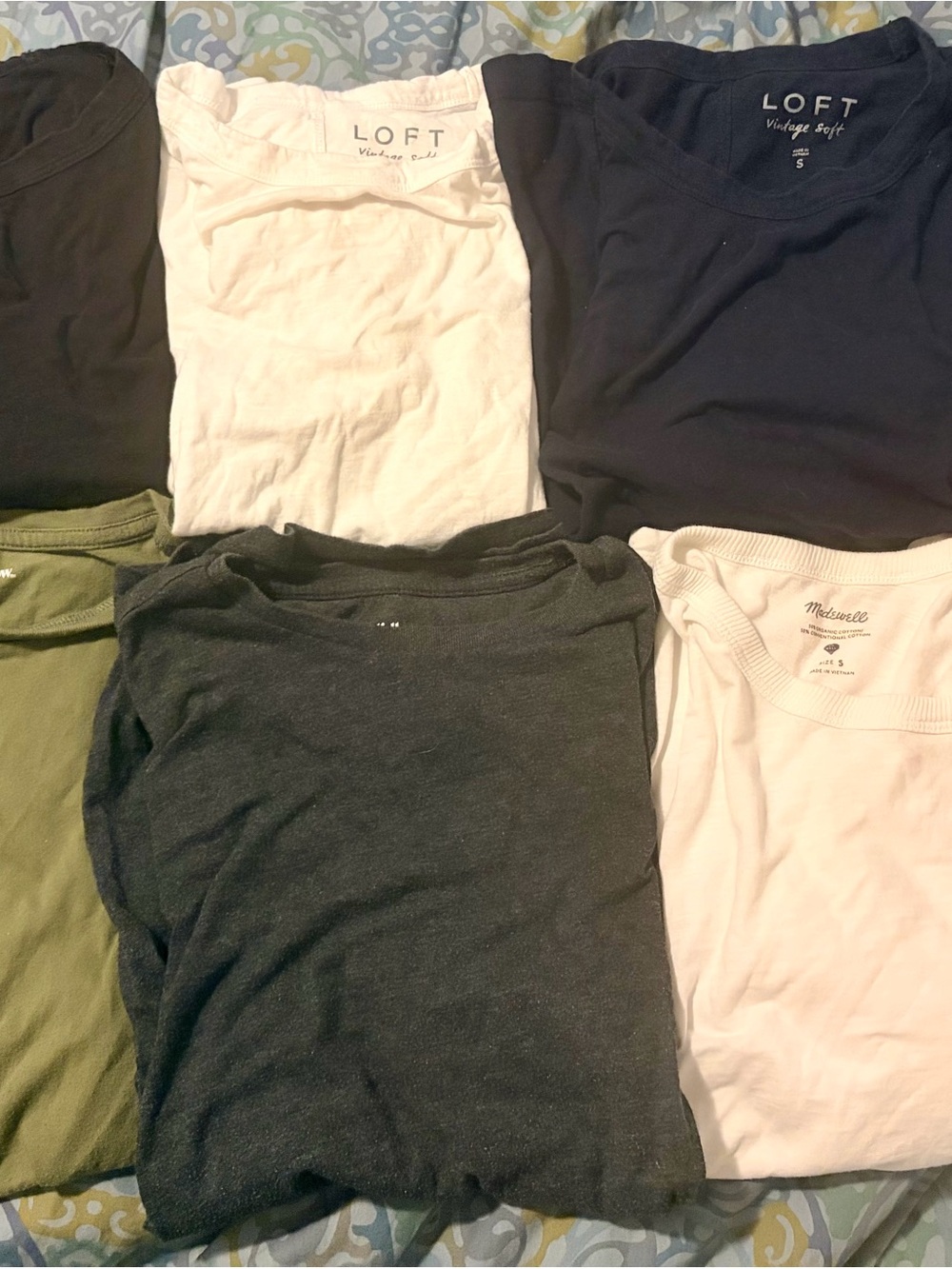 Madewell Short Sleeve Tees in Black, White, Olive, Charcoal